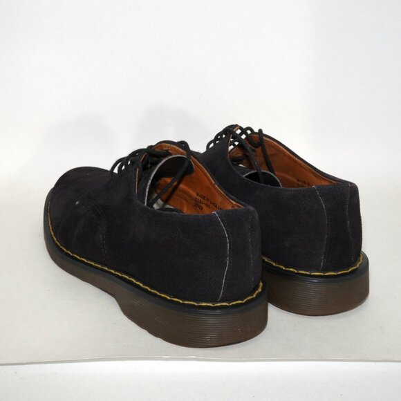 Vintage Made in England UK Dr. Martens Black Suede Oxford Lace Up 4 Eye Mens 11 - Picture 10 of 14